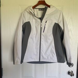 2 for $15 sale: Free Tech white grey fleece lined performance jacket/ coat - L